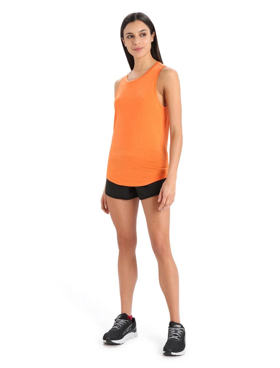 T Shirts Icebreaker Merino Sphere II Tank Femme Orange | FR 1570YXFU